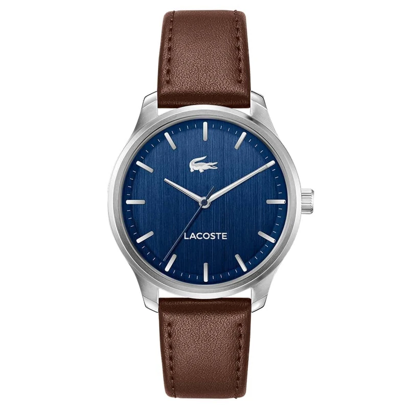 Lacoste Three-Hand Analog Watch for Men with Leather Strap