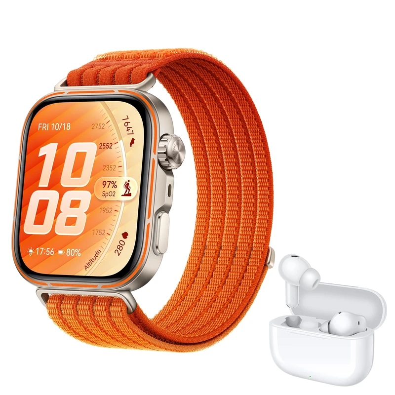 HUAWEI WATCH FIT 5 Pro Smart Watch Orange + FreeBuds SE 4 ANC White