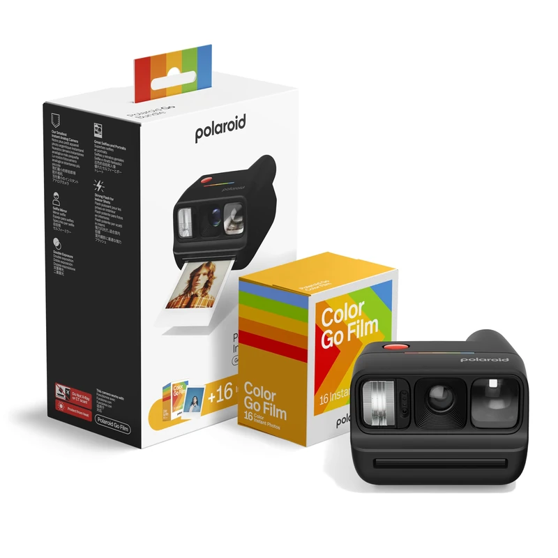Polaroid - Bundle Instant Camera Go Gen 3 Black + Go Color Film (16 Photos)