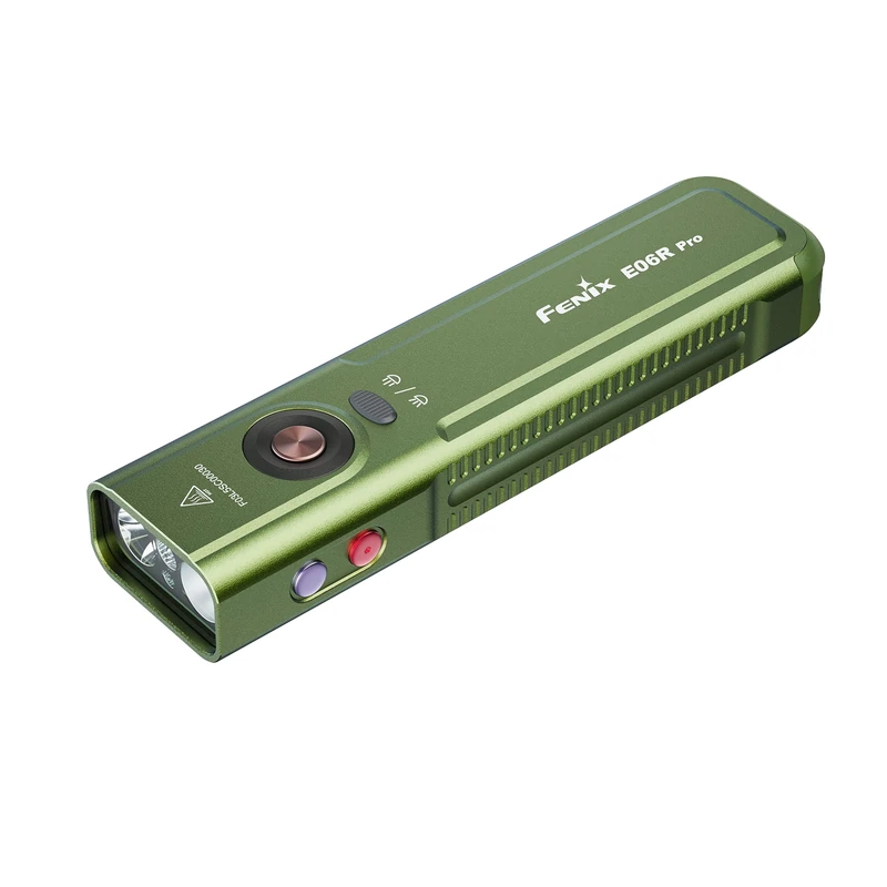 Fenix E06R Pro Green Rechargeable EDC | 1600 lumens | 160 m | 111 hrs Max | Spot & Flood Dual Beams, 365nm UV + Red Pointer, Multi-Colour Ring Light | IP66