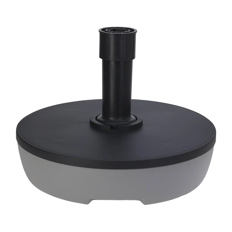 Well Home Parasol Base, 20L, Ø49.5x14.5cm, Dark Grey, Refillable 20 kg Water/32 kg Sand - Image 1