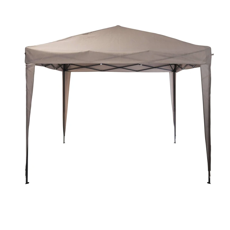 Well Home Tent/Awning 295x295x250 cm Easy Assembly, Taupe Polyester with Bag Included