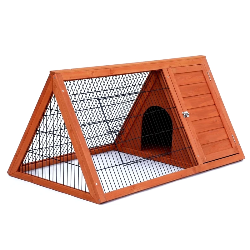 Outdoor Rabbit Run | Apex Roof Guinea Pig Exercise Enclosure | Wooden Small Animal Play Area | Medium – 110 x 62 x 52 cm