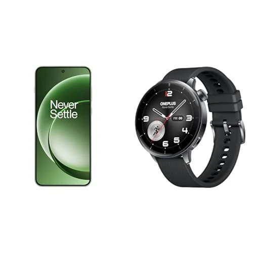 OnePlus 15R 12GB RAM + 256GB Storage, Mint Breeze Watch 3 43mm OPWE242 Black Steel