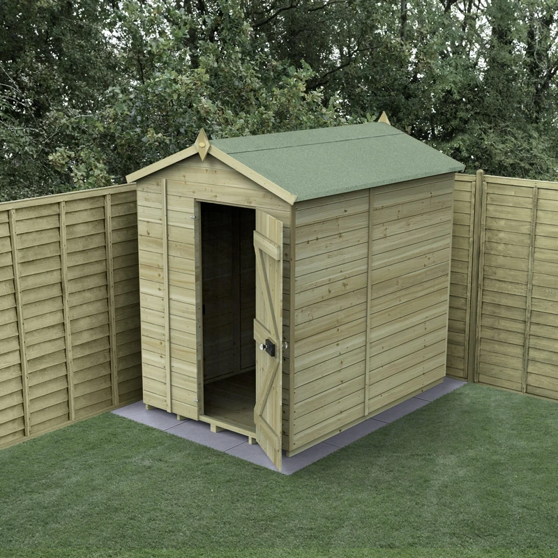 Forest Garden 5x7 Wooden Apex Shed|No Windows|Timberdale Outdoor Storage with Floor| 25 Yr Anti-Rot Protection