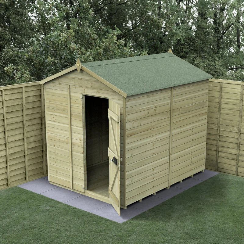 Forest Garden 6x8 Wooden Apex Shed|No Windows|Timberdale Outdoor Storage with Floor| 25 Yr Anti-Rot Protection