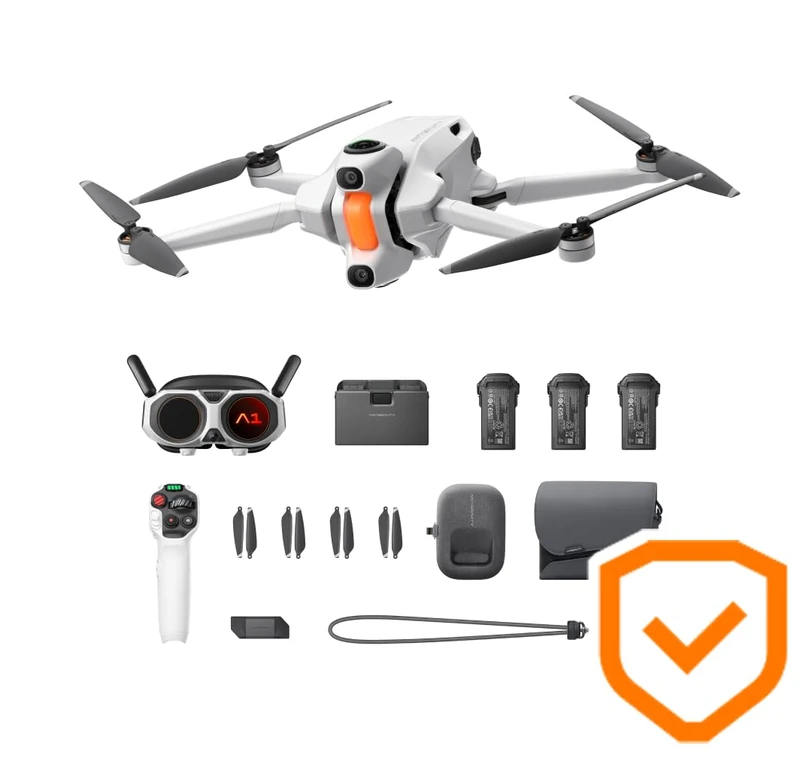 Antigravity A1 Drone (Powered by Insta360) + 1 YEAR INSTA360 CARE - INFINITY Bundle 8K 360 Drone & Goggles with Case & 3x High Power Batteries