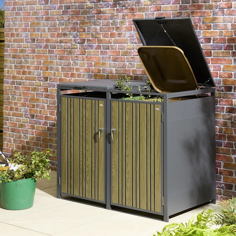 Rowlinson Wimbledon Double Bin Store - Oak