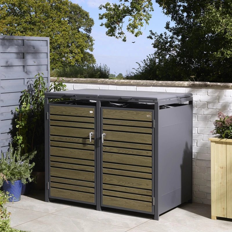 Rowlinson Chelsea Double Bin Store - Oak