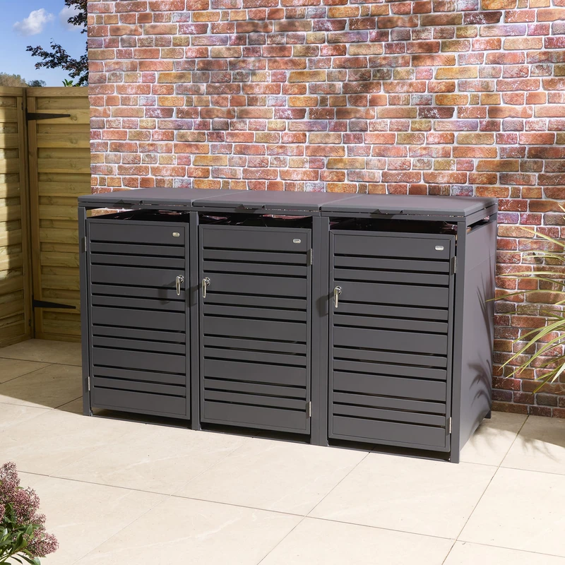 Rowlinson Chelsea Triple Bin Store - Anthracite
