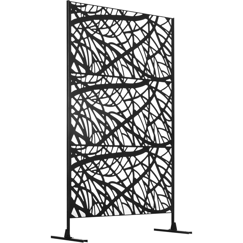 Garvee Free Standing Outdoor Privacy Screen - Decorative Galvanized Steel Panel Rustproof Weatherproof - Modern Fence for Patio, Balcony, Garden and Terrace - 70x48