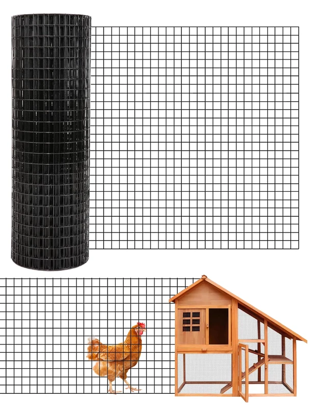 GarveeLife Strong 1/2" Wire Mesh Black Coated - Galvanised Heavy Duty Garden & Aviary Mesh for Chicken Fence, Rabbit Cage & Trellis - Versatile - Colour: Black