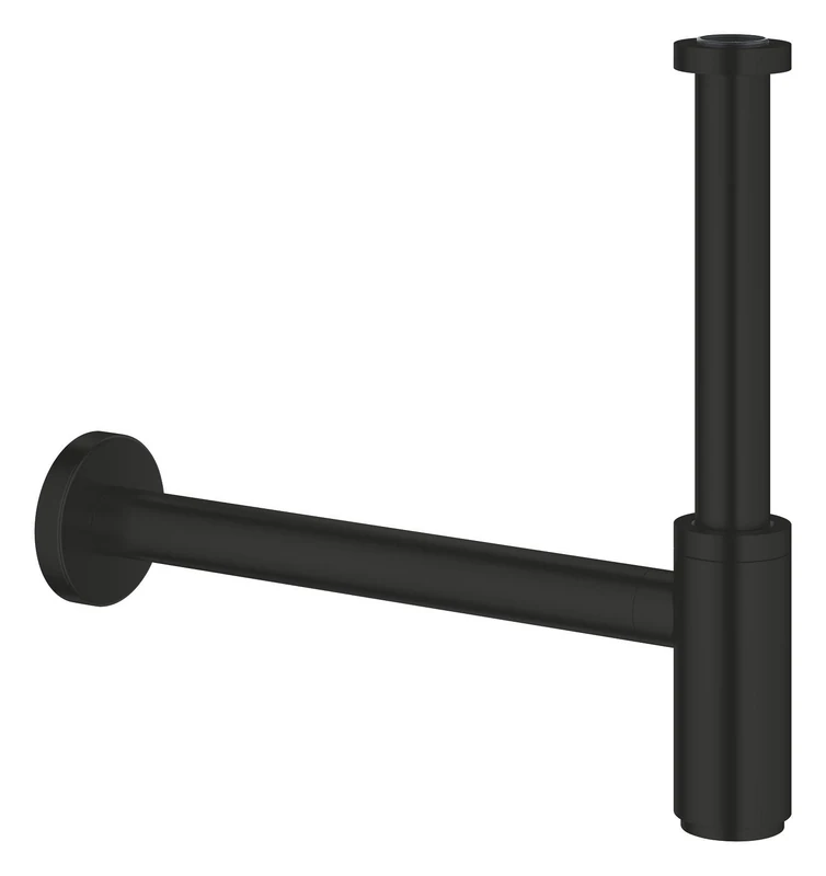 GROHE Bottle Trap for Basins, Incl Sliding Escutcheon, Matt Black, 289122430 - Image 1