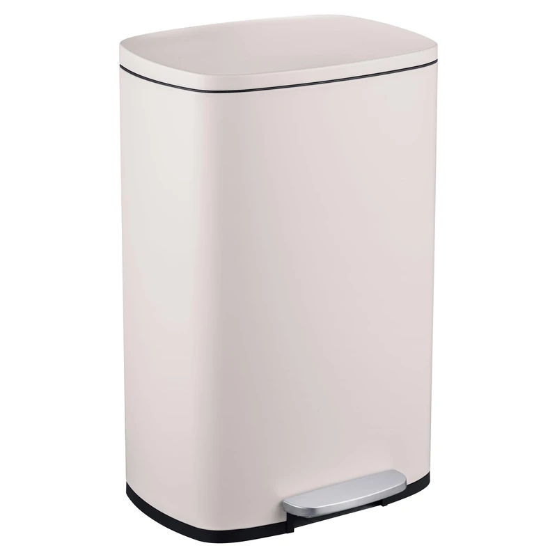 Relaxdays Kitchen Pedal Bin, 50 L, Rubbish Disposal, Soft Close Lid, Removable Inner Bucket, Stainless Steel