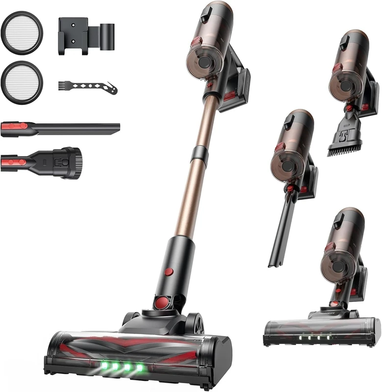 Proscenic P11 Ultra Cordless Vacuum Cleaner, 55KPa/50Mins/550W Stick Vacuum with Self-Standing, Wall Mount, Anti-Tangle, Adjustable Telescopic Pole, for Pet Hair, Hard Floor & Carpet