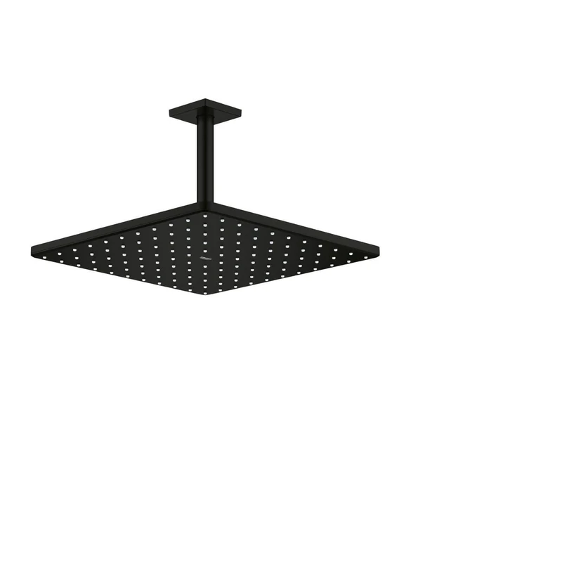 GROHE Rainshower 310 Mono Cube Head Shower Set (Ceiling Mounted, Water Saving Showerhead 310mm with 142mm Shower Arm, PureRain Spray Pattern), Square Shape, Matt Black, 265662430