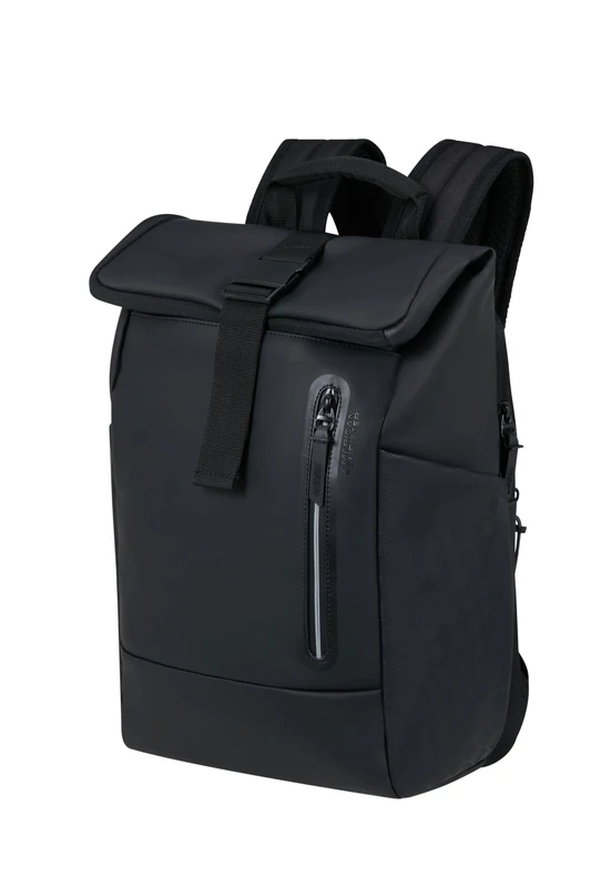 American Tourister Urban Tide - Rolltop Laptop Backpack 14", Water-Repellent Business & Travel Backpack, for Office, School, University & Travel - Black