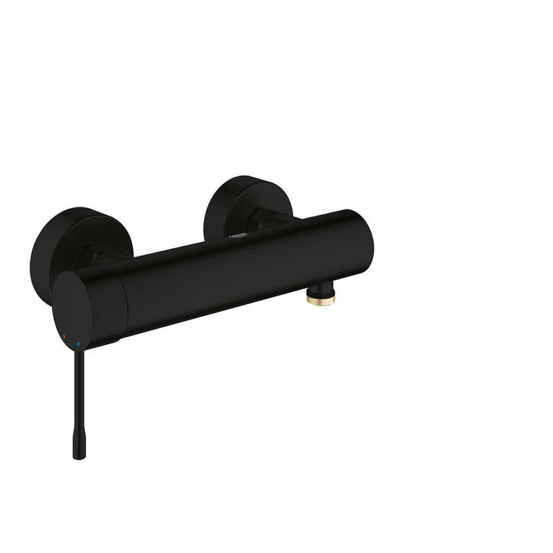 GROHE Essence Wall Mounted Exposed Shower Mixer Tap (Metal Lever, 35 mm Ceramic Cartridge, Integrated Non-Return Valve, Protected Against Backflow, Min Pressure 1.0 Bar), Matt Black, 336362431