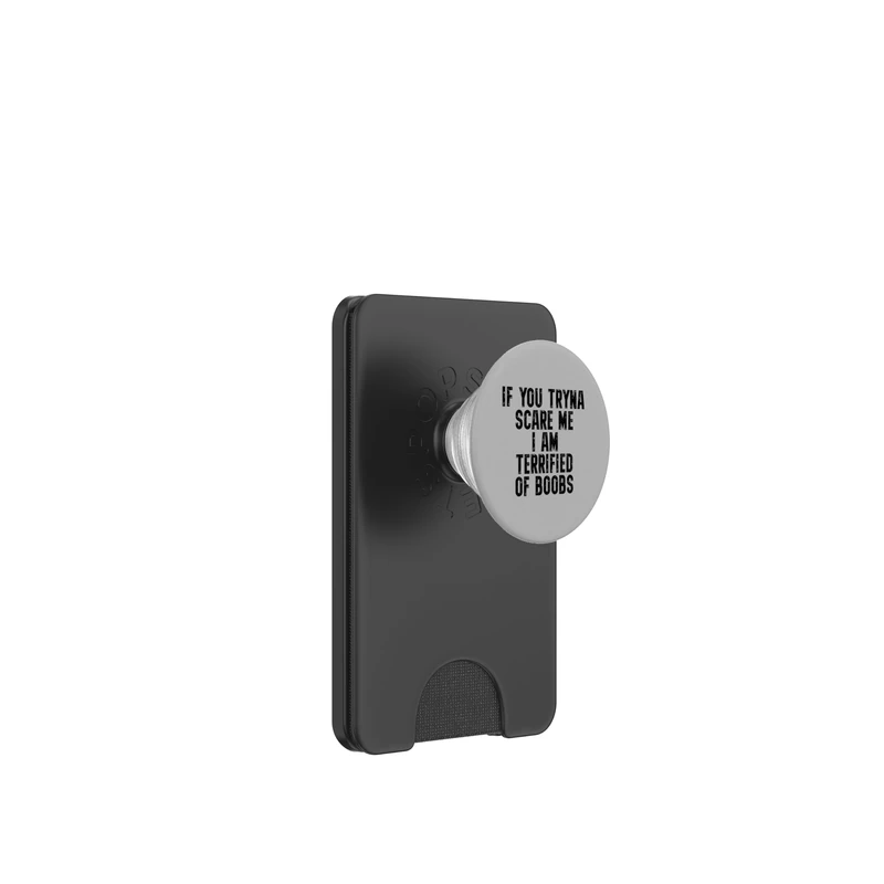 Terrified Of Boobs Funny PopSockets PopWallet for MagSafe