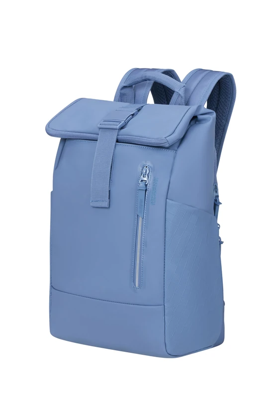 American Tourister Urban Tide - Rolltop Laptop Backpack 14", Water-Repellent Business & Travel Backpack, for Office, School, University & Travel - Blue (Storm Blue)