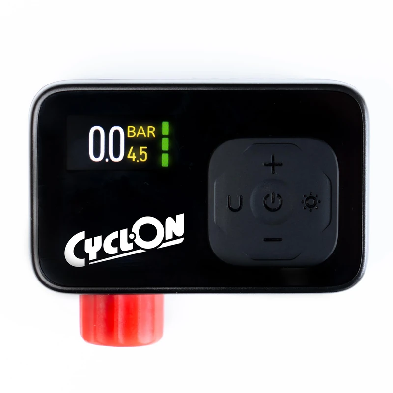 CyclOn E‑Power Pump | Compact Electric Mini Bike Pump | Up to 8.3 Bar / 120 PSI | LCD Pressure Display | Auto Stop | USB‑C Rechargeable | Includes Valve Adapters - Image 1