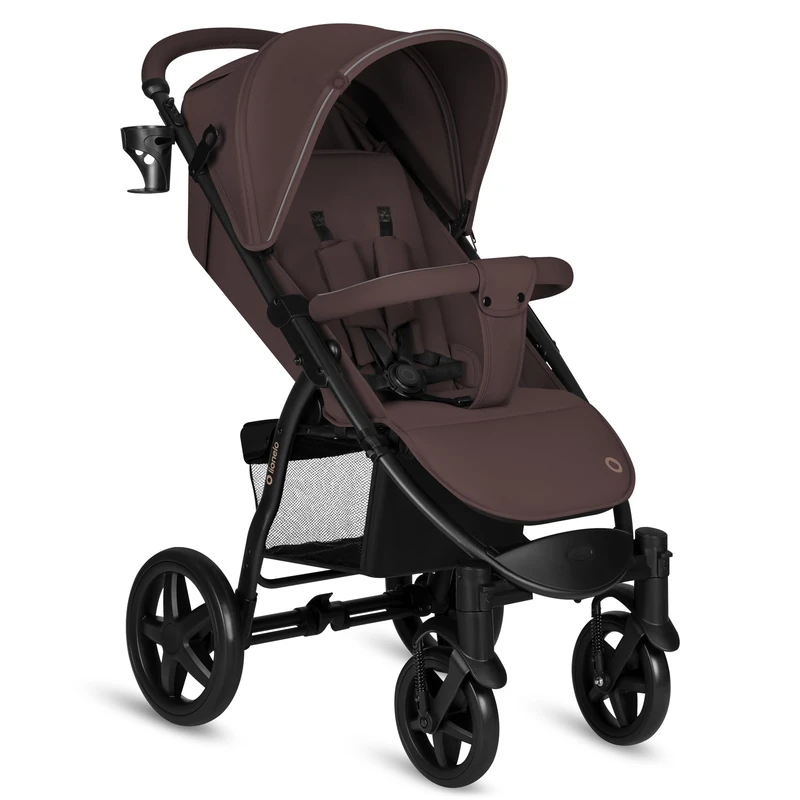 LIONELO Pushchair from Birth up to 22 kg Annet Plus Light & Foldable Stroller with Reclining backrest to a Lying Position, EVA Foam Wheels, Mosquito Net, Footblanket, Drink Holder, Basket, XXL Hood