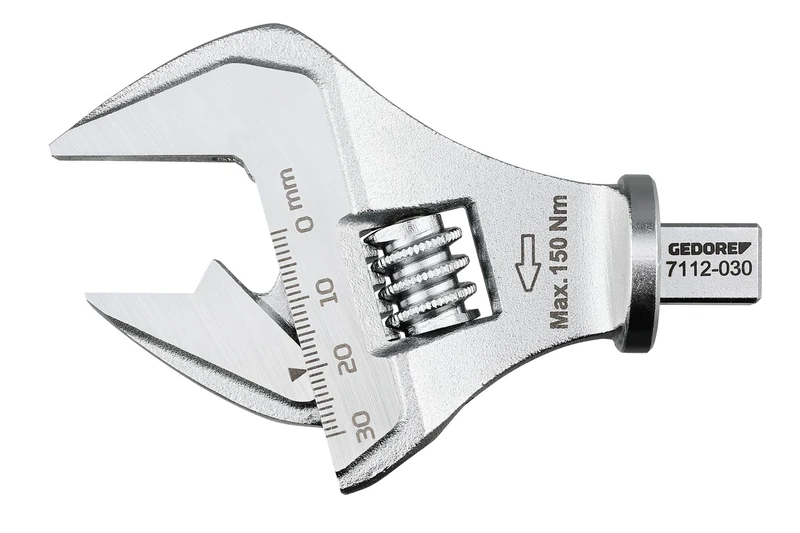 GEDORE 7112‑030 9x12 Adjustable 5-30mm 10 Inch Chrome Vanadium Steel Combination Wrench Lasered Adjustment Scale Spring Pin Lock Metric and Inch 7112‑030 - Image 1
