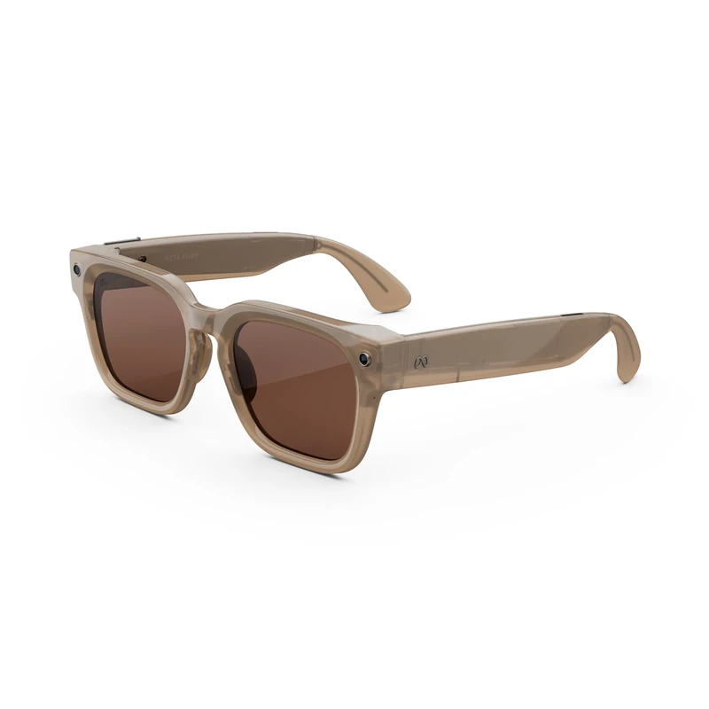 Meta Fury Sandstone | AI glasses for women, men AI, 12MP camera, live translate and more — 3K HD resolution — 8+ hour battery — Dark Amber lenses