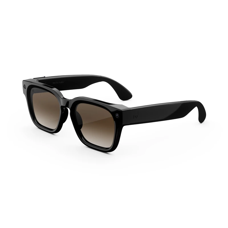 Meta Fury Classic Black | AI glasses for women, men AI, 12MP camera, live translate – 3K HD resolution – 8+ hour battery – Brown Gradient lenses