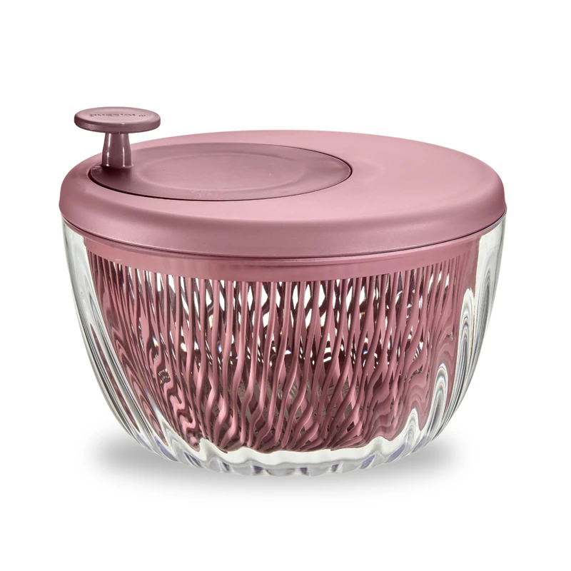 Guzzini - Spin&Store 170900272 Salad Centrifuge with Lid - Made in Italy - Mauve - 26 cm