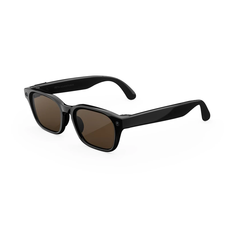 Meta Adventurer Classic Black | AI glasses for women, men AI, 12MP camera, live translate – 3K HD resolution – 8+ hour battery – Range of sizes – Brown lenses - Image 1