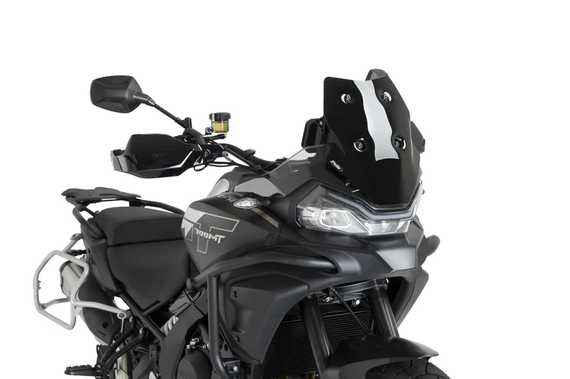 Puig 22836N Sport Screen compact and aerodynamic in high-impact acrylic with rounded profile and sporty design improving protection and visibility, Black