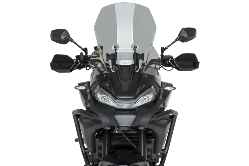 Puig 22837H Touring Screen tall and aerodynamic in 4 mm CN acrylic with rounded profile, flat upper section and deflectors improving protection, Smoke