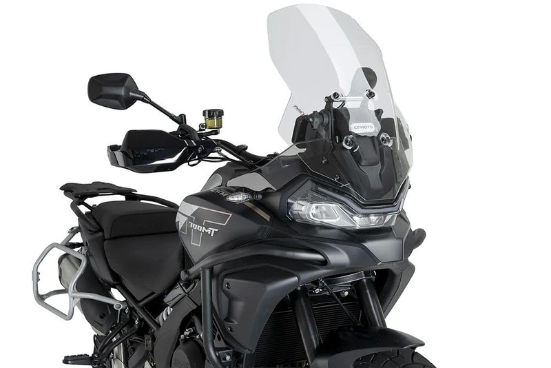 Puig 22837W Touring Screen tall and aerodynamic in 4 mm CN acrylic with rounded profile, flat upper section and deflectors improving protection, Clear