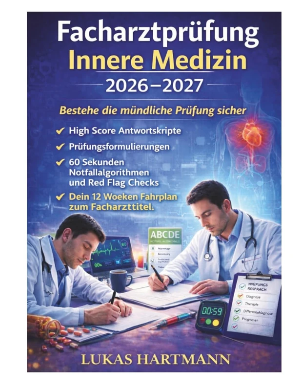 Facharztprüfung Innere Medizin 2026–2027: Bestehe die mündliche Prüfung sicher High Score Antwortskripte Prüfungsformulierungen 60 Sekunden ... Dein 12 Wochen Fahrplan zum Facharzttitel - Image 1