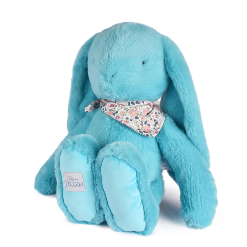 Doudou et Compagnie Fleurette Rabbit - Turquoise 50 cm