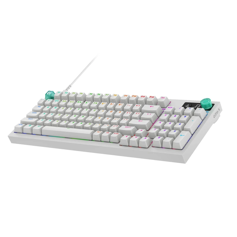 Logitech G G316 X 98 Gaming Keyboard, 8 kHz Report Rate, Hot-Swappable Tactile Switches, Gasket Structure, LED Dot Matrix Display & Dial,Double Shot PBT Keycaps, USB-C,RGB LIGHTSYNC,PC,UK QWERTY-White - Image 1
