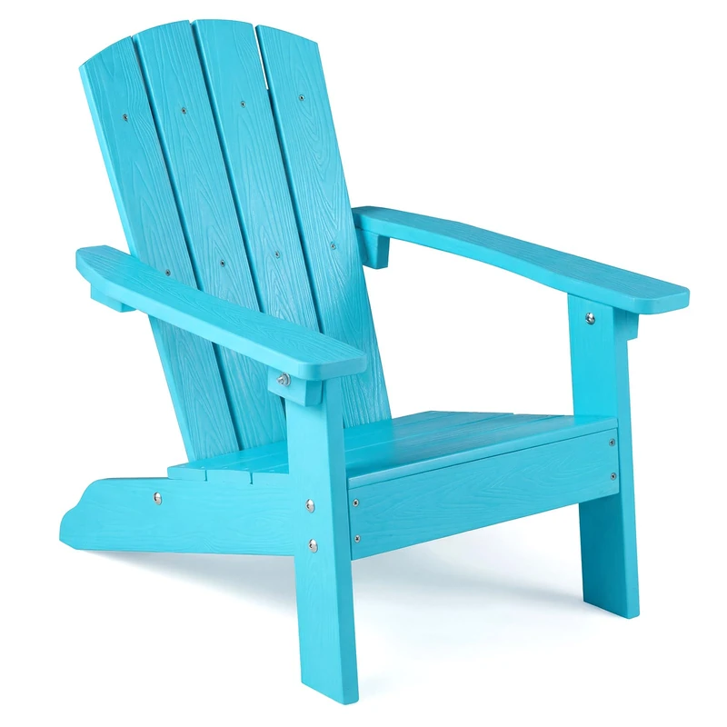 FANTASK Adirondack Children's Garden Chair Made of HIPS with Ergonomic Backrest and Armrests, Adirondack Chair Weatherproof, Modern Outdoor Chair for Boys and Girls from 3 Years (Turquoise)