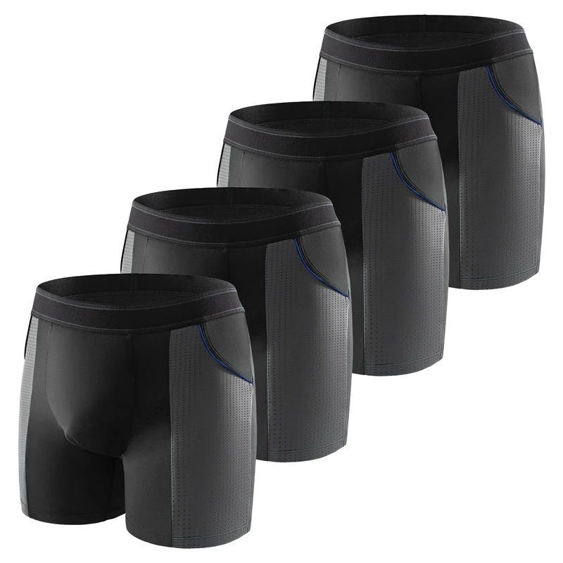 Carer 4 Pack Bamboo Incontinence Boxer Shorts for Men, 100ml Absorption, Reusable Washable Incontinence Underwear, Lightweight Breathable Leakproof Pants, Black, Size 3XL