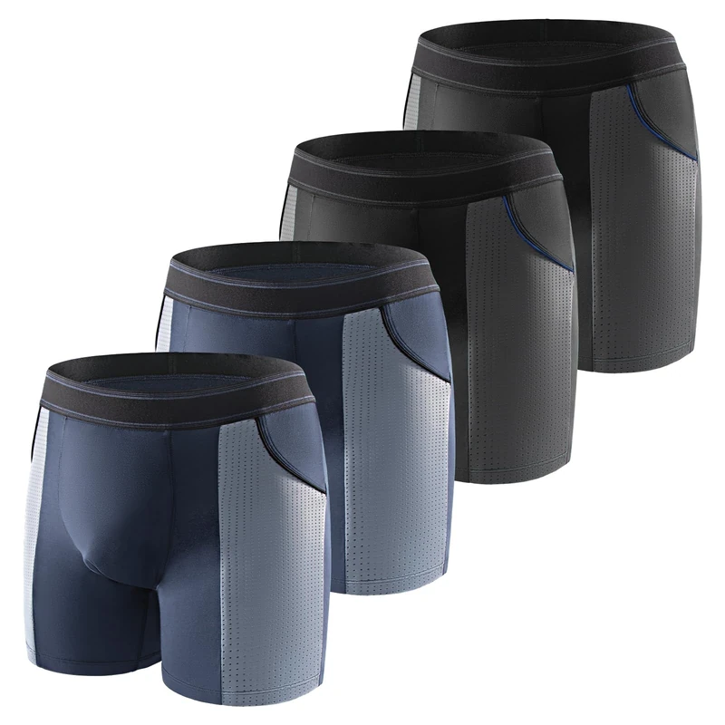 Carer 4 Pack Bamboo Incontinence Boxer Shorts for Men, 100ml Absorption, Reusable Washable Incontinence Underwear, Lightweight Breathable Leakproof Pants,Assorted Colors, Size 2XL