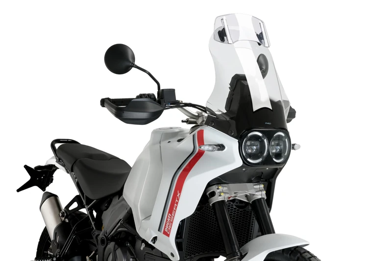 Puig 21438W Touring Windscreen with Transparent Visor designed to improve aerodynamic protection, increase riding comfort and offer a more stable, safe and pleasant riding experience on any trip - Image 1