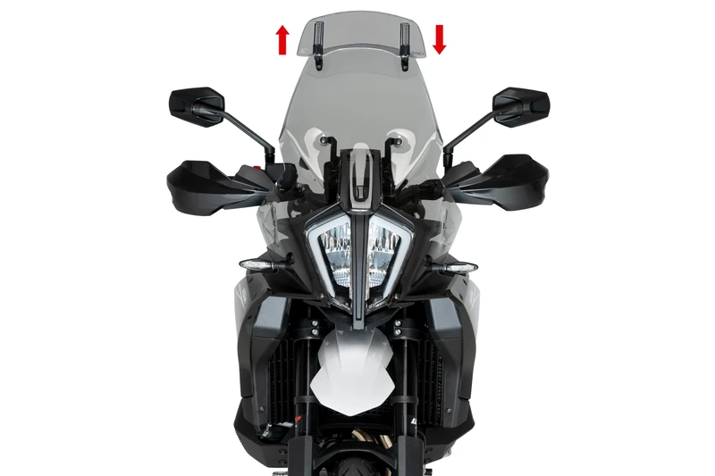 Puig 21992W Touring Windscreen With Transparent Visor designed to improve aerodynamics, increase wind protection and offer greater comfort and stability in all types of journeys and riding conditions