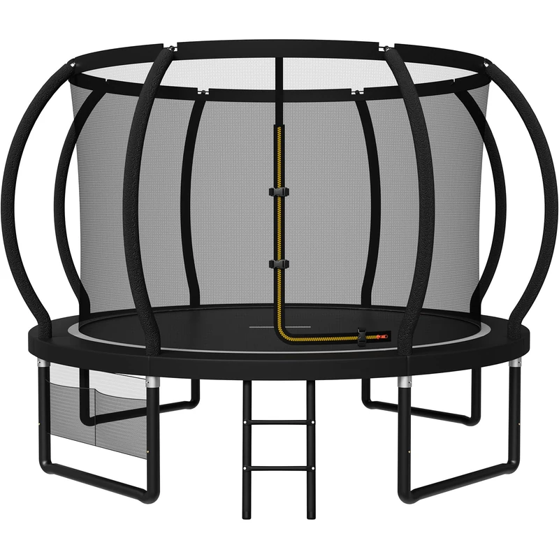 JUMMICO Garden Trampoline for Children, 6ft/7.5ft/10ft/12ft/14ft/16ft Trampoline Outdoor Safety net and Padded Poles for Children Indoor Outdoor Fitness,Maximum up to 150 kg