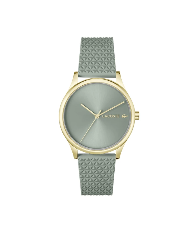 Lacoste Analog Watch for Women with Sage Green Textured Silicone Strap