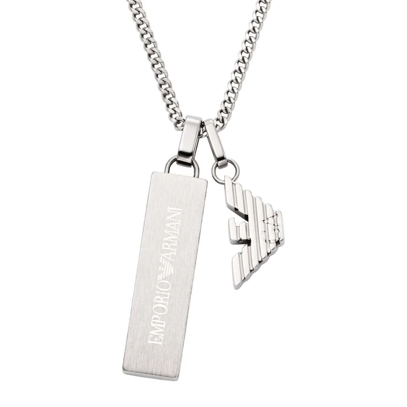 Emporio Armani Men's Silver-Tone Necklace, EGS3306040 - Image 1