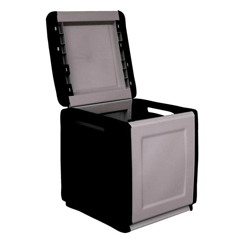 Outdoor storage box, in polypropylene 130L - 57x54x53 cm - dark grey and black - Image 1