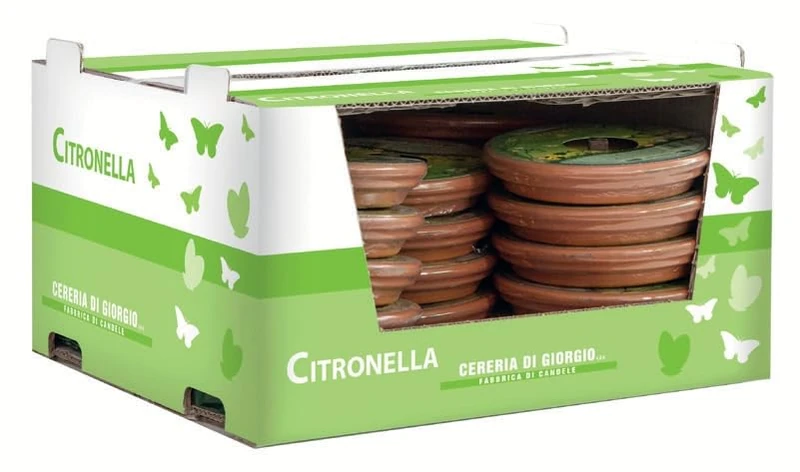 Cereria Di Giorgio - 48 Torches in Coccus with Citronella of Java 100% Natural - Anti Mosquitoes and Insects - Diameter 11 cm - Duration 3 Hours