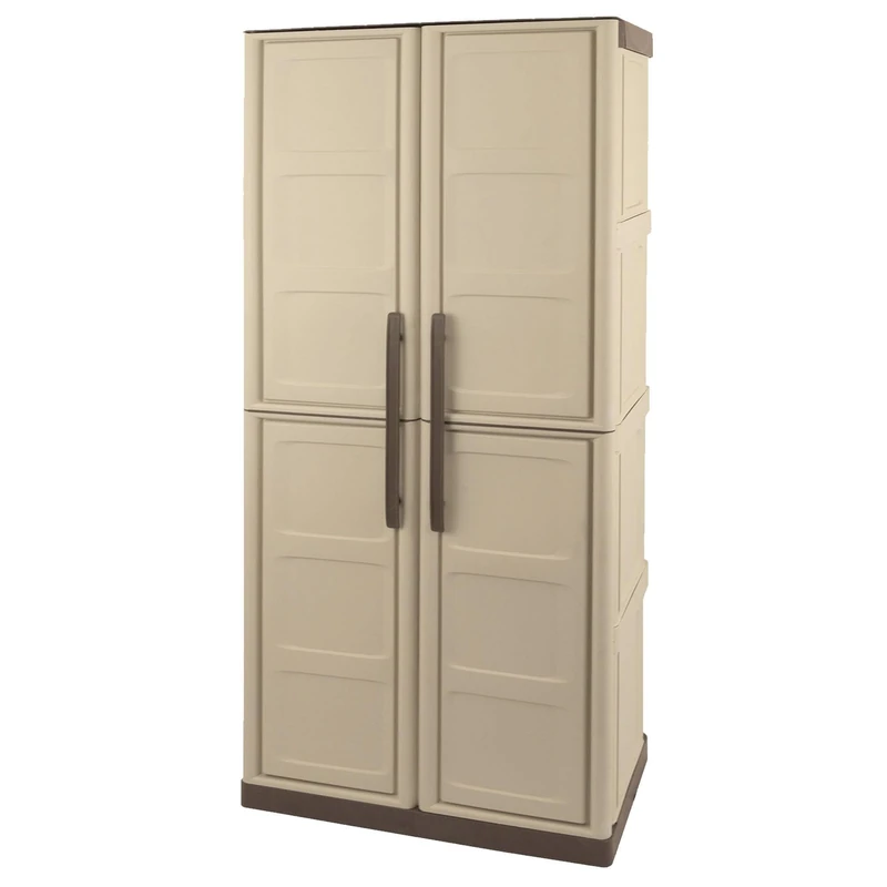 Wardrobe in polypropylene full height 70x39x165 cm, recyclable and sustainable ecological material, is equipped with hinges and shelves
