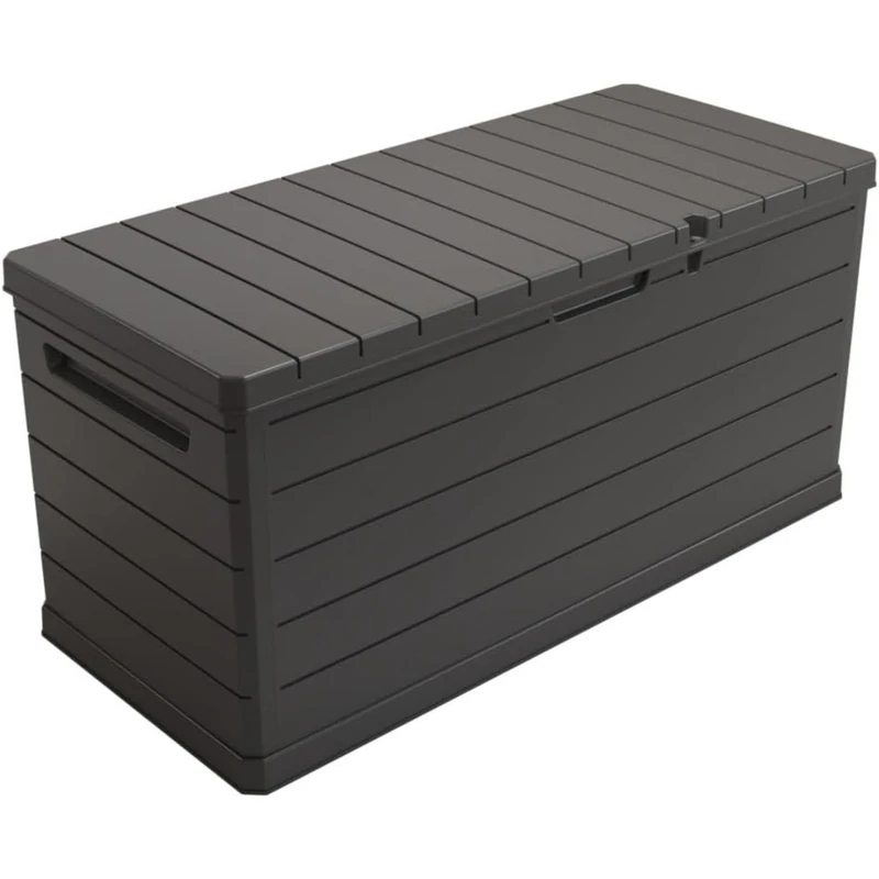 Outdoor storage chest in polypropylene 350L with lock, in dark grey and waterproof - 118.5 x 52 x 57 cm - Image 1