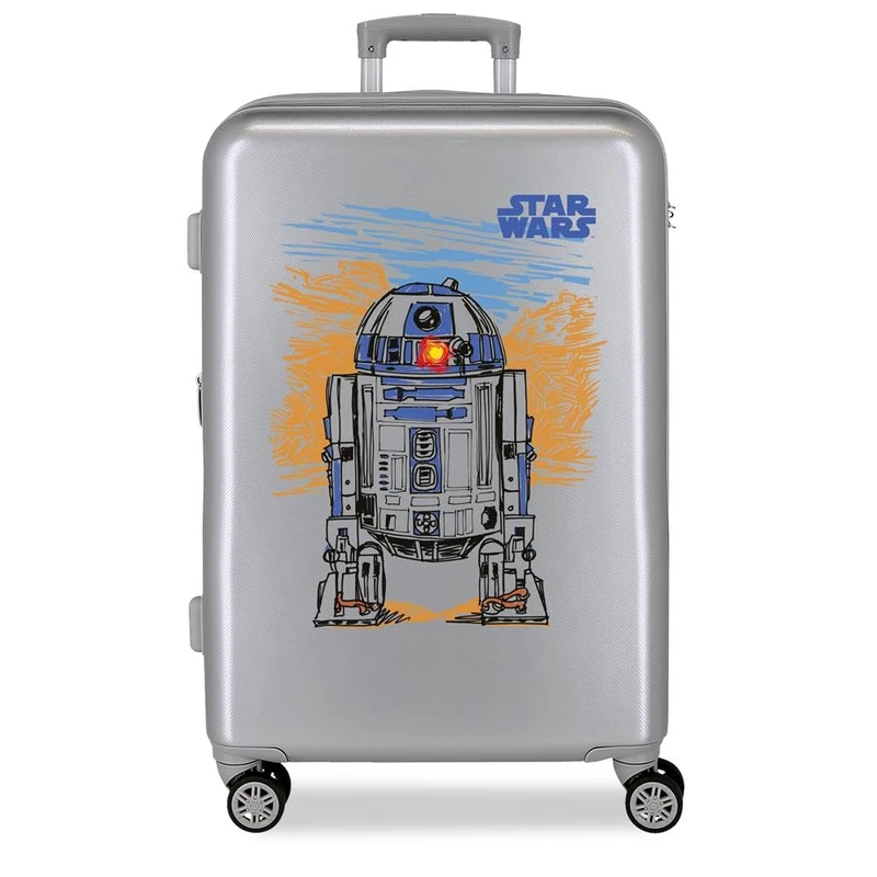 Star Wars Joumma Galaxy Medium Silver Suitcase 46x65x23 cm Rigid ABS Side Combination Closure 56L 3.1kg 4 Double Wheels Hand Luggage